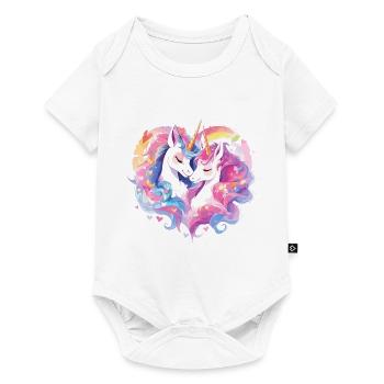 Unicorn Heart Love Cuddle Hug Cute Cute - Baby Premium short-sleeve bodysuit - white - Front