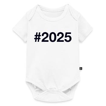 2025 Hashtag - Baby Premium Kurzarmbody - Weiß - Vorne