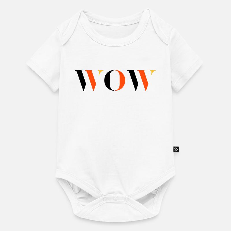 WOW tri-colour - Baby Premium short-sleeve bodysuit - white