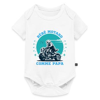 bébé motard comme papa - Body à manches courtes Premium Bébé - blanc - Devant