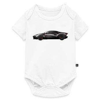 Glossy black supercar design - Baby Premium short-sleeve bodysuit - white - Front