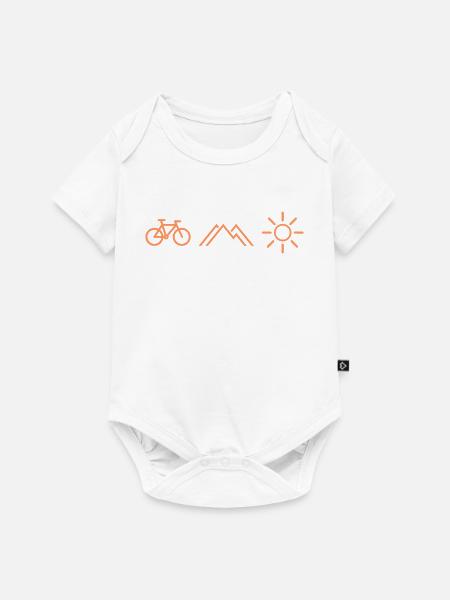 Fahrrad Berge Sonne - Baby Premium Kurzarmbody - Weiß