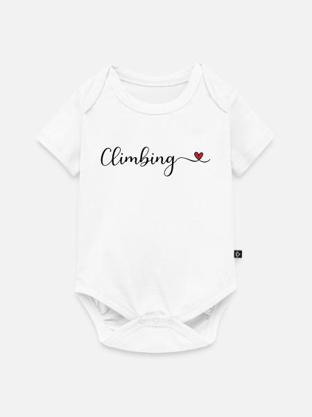 Mit Herz klettern - Baby Premium Kurzarmbody - Weiß