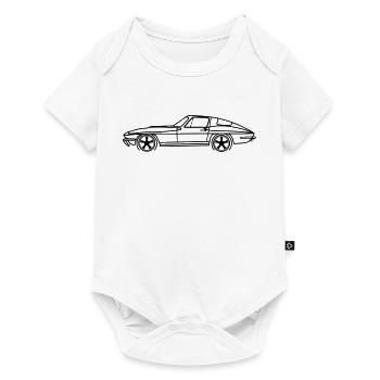 C2 Line Silhouette – Retro Muscle Art - Baby Premium Kurzarmbody - Weiß - Vorne