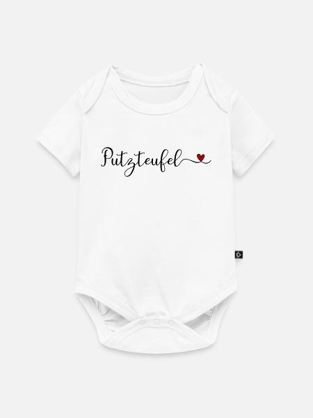 Putzteufel mit Herz - Baby Premium Kurzarmbody - Weiß