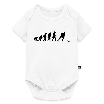 Eishockey Evolution Für Eishockey Spieler - Baby Premium Kurzarmbody - Weiß - Vorne