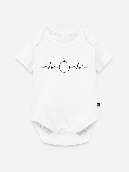 Weihnachtskugel mit EKG Herzschlag - Baby Premium Kurzarmbody - Weiß