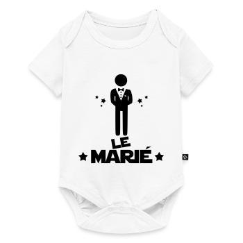 le marié,citations,message,bonhomme - Body à manches courtes Premium Bébé - blanc - Devant