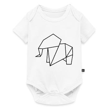 Elefant Origami Polygon - Baby Premium Kurzarmbody - Weiß - Vorne
