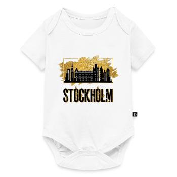 Stockholm Suède Sweden Skyline Ville Gold - Body à manches courtes Premium Bébé - blanc - Devant