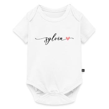 Sylvia Name Calligraphy Font - Baby Premium short-sleeve bodysuit - white - Front