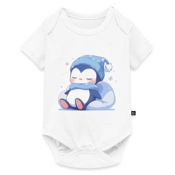 Pingouin Dormir Dormir Chemise Pyjama Animal Mignon - Body à manches courtes Premium Bébé - blanc - Devant