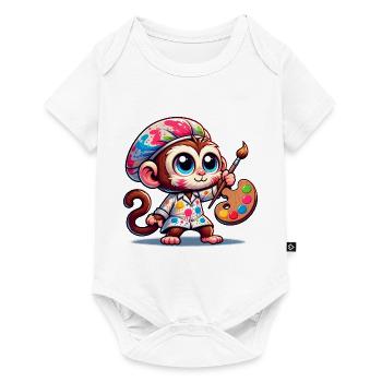 Cute Monkey Artist - Baby Premium short-sleeve bodysuit - white - Front