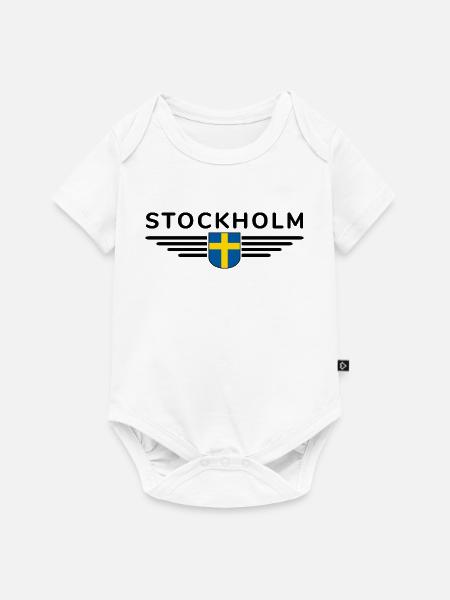 Stockholm T-Shirt für Fans und Reisende - Baby Premium Kurzarmbody - Weiß