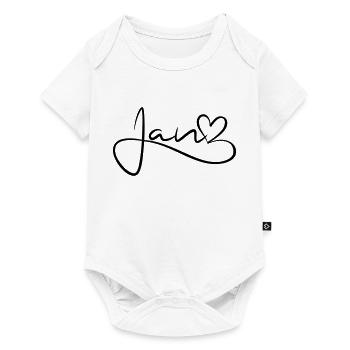 Jan Surname First Name Heart Decor - Baby Premium short-sleeve bodysuit - white - Front