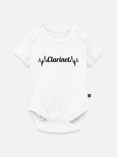 Klarinette EKG Herzlinie - Baby Premium Kurzarmbody - Weiß