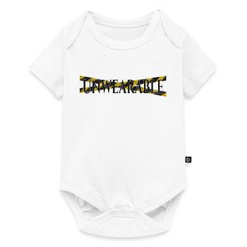 Unwearable – Statement Design with Warning Tape - Baby Premium short-sleeve bodysuit - white - Front