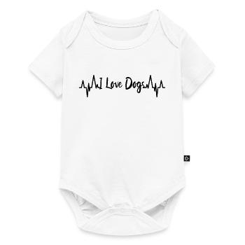 I Love Dogs Heartbeat - Baby Premium short-sleeve bodysuit - white - Front