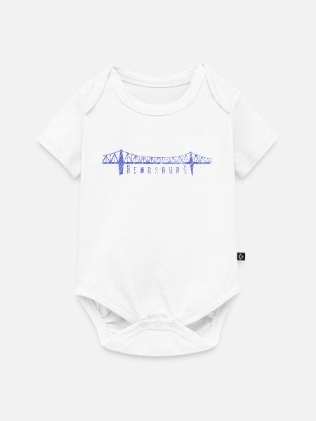 Rendsburg Hochbrücke – Skizzierte Skyline - Baby Premium Kurzarmbody - Weiß