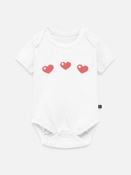 Pastellherzen mit einem schlanken Muster - Baby Premium Kurzarmbody - Weiß