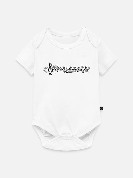 Musiknoten Melodie Notenschlüssel - Baby Premium Kurzarmbody - Weiß