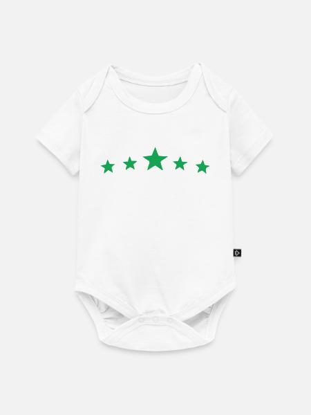 Grüne Sterne - Baby Premium Kurzarmbody - Weiß