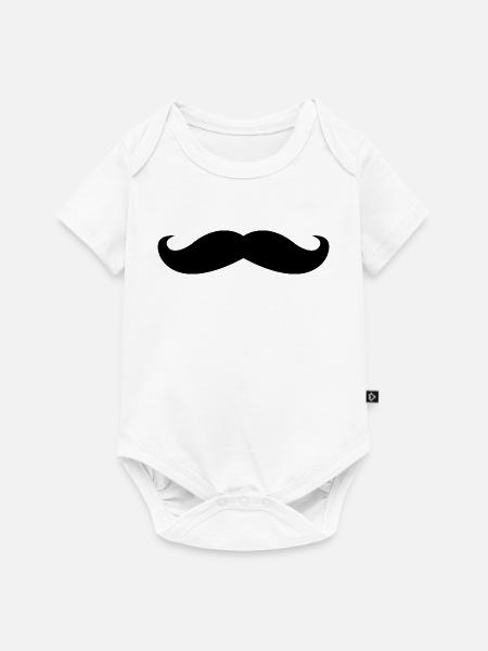 Schnurrbart - Baby Premium Kurzarmbody - Weiß
