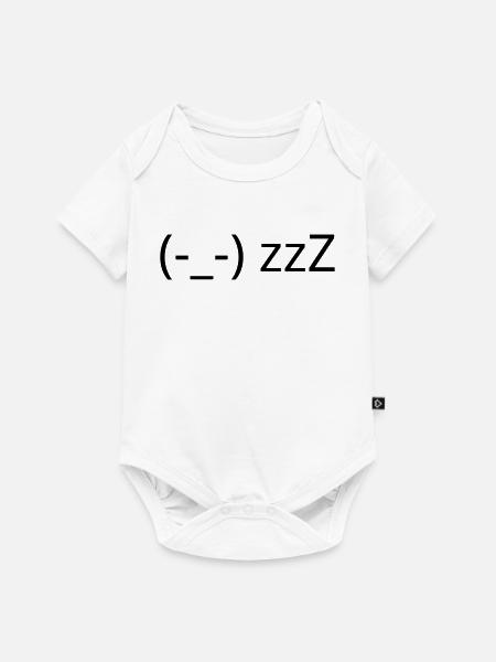 Schlafendes Emote (-_-) zzZ müde Kaomoji - Baby Premium Kurzarmbody - Weiß