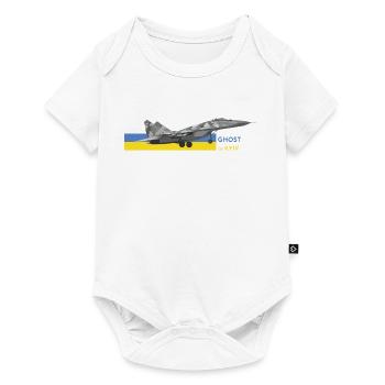 UKRAINE: Geist von Kiew Kampfjet - Baby Premium Kurzarmbody - Weiß - Vorne