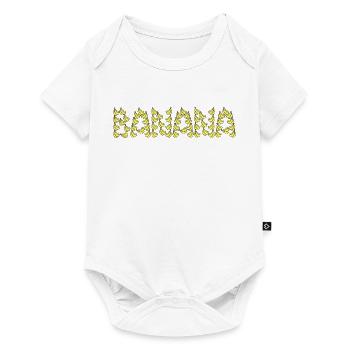 Karikaturartige Bananentypografie - Baby Premium Kurzarmbody - Weiß - Vorne