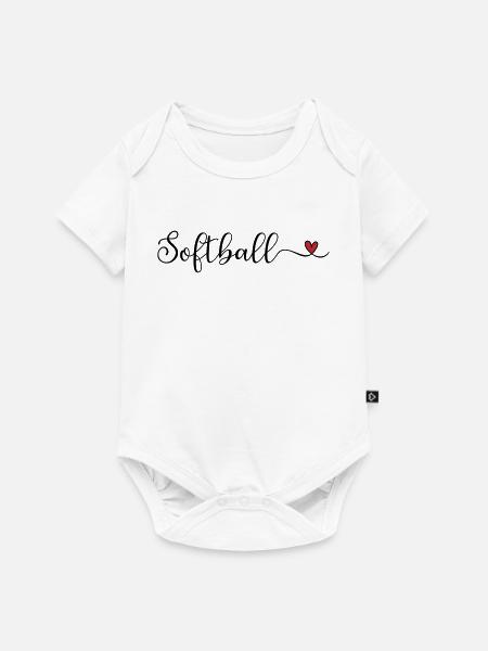 Softball - Baby Premium Kurzarmbody - Weiß