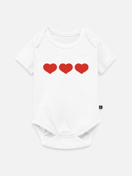 herzen - Baby Premium Kurzarmbody - Weiß