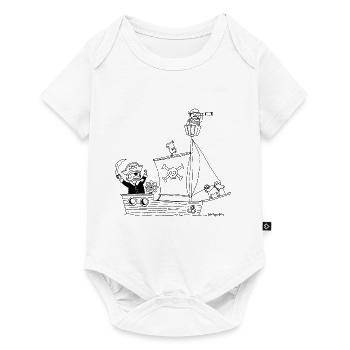 Berlin Piraten | zum Ausmalen | littlepublic - Baby Premium Kurzarmbody - Weiß - Vorne