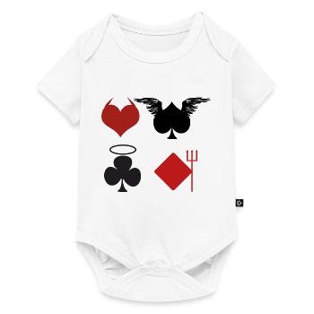Playing Cards Angel Devil Poker Gift - Baby Premium short-sleeve bodysuit - white - Front