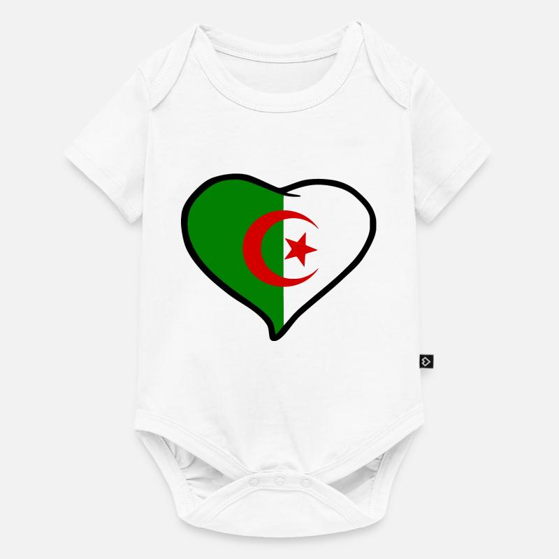 Drapeau Algérie - Body à manches courtes Premium Bébé - blanc