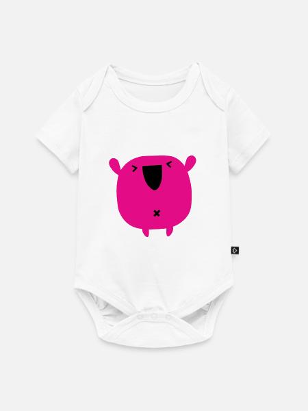 rosa Monster - Baby Premium Kurzarmbody - Weiß