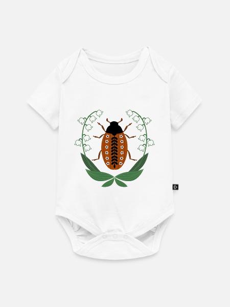 Maikäfer mit Maiglöckchen - Baby Premium Kurzarmbody - Weiß