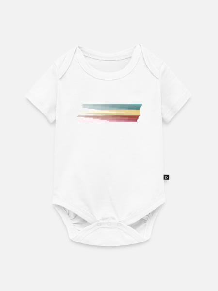 Rainbow Stripes Run Silhouette - Baby Premium Kurzarmbody - Weiß