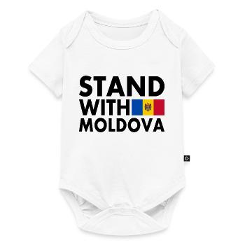 Stand with moldova - Baby Premium Kurzarmbody - Weiß - Vorne