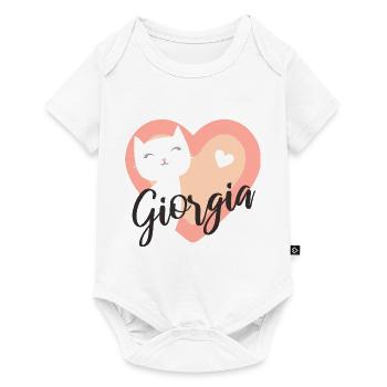 Giorgia Nom Prénom Chaton - Body à manches courtes Premium Bébé - blanc - Devant