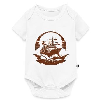 Bateau de croisière Retro Vintage - Body à manches courtes Premium Bébé - blanc - Devant