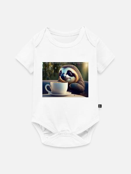 Caffeinated Sloth - Baby Premium Kurzarmbody - Weiß
