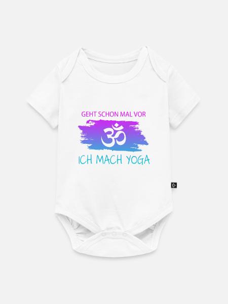 Yoga, Spruch - Baby Premium Kurzarmbody - Weiß