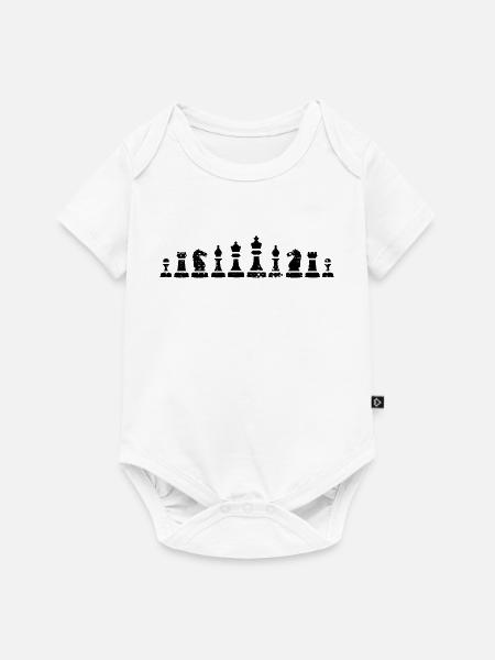 Schach Figur - Baby Premium Kurzarmbody - Weiß