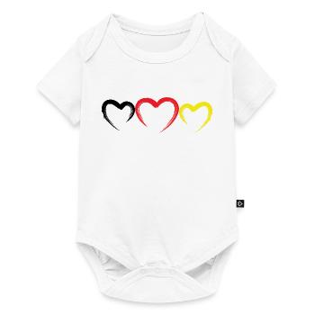 Germany Flag Heart - Baby Premium short-sleeve bodysuit - white - Front