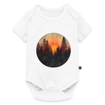 Sunset Forest Silhouette Extérieur Rétro Années 80 Vibe 3 - Body à manches courtes Premium Bébé - blanc - Devant