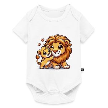 Loving Lion Parent with Child - Baby Premium short-sleeve bodysuit - white - Front