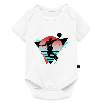 Basket-ball, joueur de basket-ball, fan, néon, coloré - Body à manches courtes Premium Bébé - blanc - Devant
