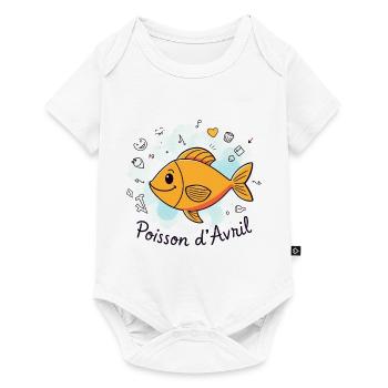 Poisson d'Avril - Orange Cartoon Fish - Baby Premium short-sleeve bodysuit - white - Front