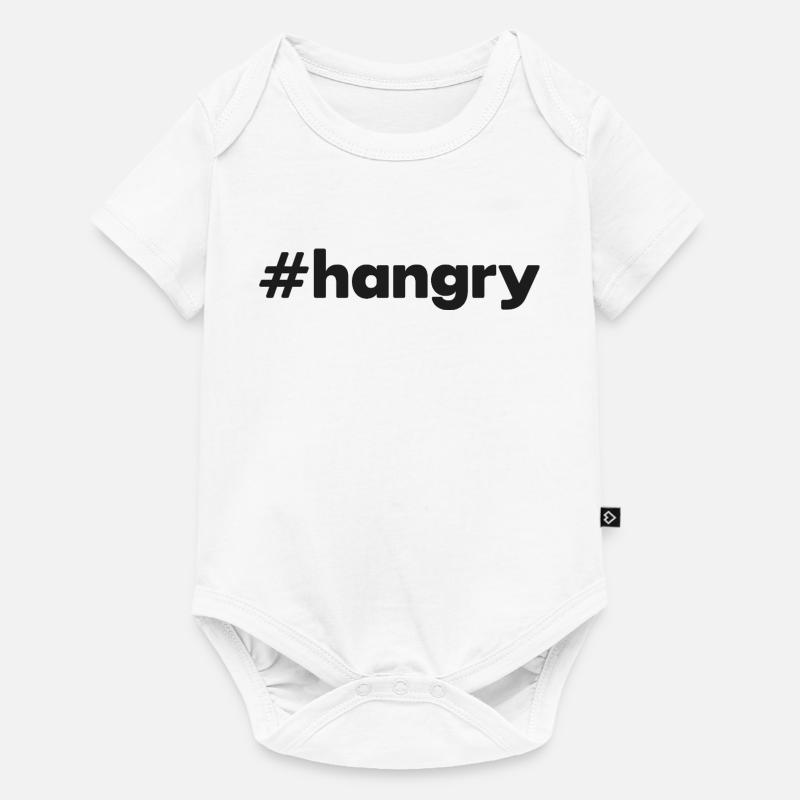 « #hangry » - Body à manches courtes Premium Bébé - blanc